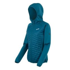 Kurtka damska hybrydowa Andreson. Niebieskie kurtki sportowe damskie Regatta, na zimę, bez wzorów, z materiału, bez ramiączek, bez kaptura, trekkingowe. Za 199.99 zł.