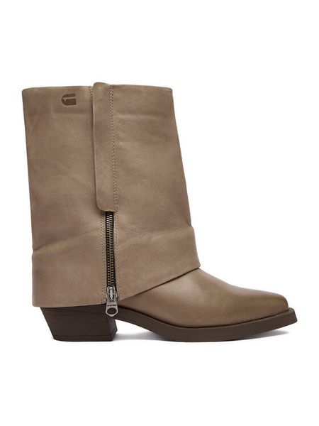G-Star Raw Botki EO-YAGMUR-25FW30 Beżowy. Brązowe botki damskie G-Star, bez wzorów, ze skóry, retro, bez obcasa, na słupku, bez zapięcia. Za 499.99 zł.