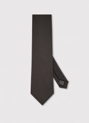 PAKO LORENTE - Ciemnobrązowy krawat męski. Krawaty i muchy Pako Lorente, bez wzorów, z poliesteru. Za 129.99 zł.