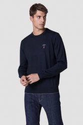AERONAUTICA MILITARE Granatowy sweter męski Merino. Niebieskie swetry męskie Aeronautica Militare, m, bez wzorów, bez kołnierzyka, bez ramiączek. W wyprzedaży za 489.99 zł.