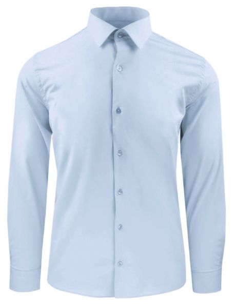 Wizytowa Koszula Bawełniana, Męska (Regular) - Victorio - Błękitna. Niebieskie koszule męskie Victorio, m, bez wzorów, z bawełny, eleganckie, bez kołnierzyka, bez ramiączek. Za 195.00 zł.