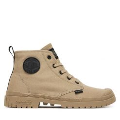 Trapery Palladium. Brązowe trapery damskie Palladium, bez zapięcia. Za 329.99 zł.