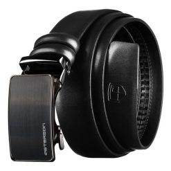 Pasek męski z automatyczną klamrą wykonany ze skóry naturalnej w czarnym kolorze Peterson PTN A019-AB-BLACK. Czarne paski męskie Peterson, ze skóry, eleganckie. Za 69.99 zł.