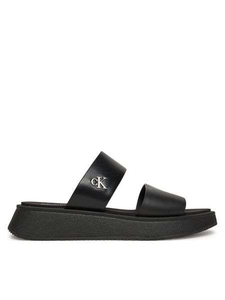Calvin Klein Jeans Klapki Sandal Slide Double Strap YW0YW01694 Czarny. Czarne klapki damskie Calvin Klein Jeans, bez wzorów, z jeansu, bez obcasa, bez zapięcia. Za 219.99 zł.