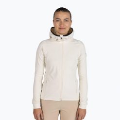 Bluza damska Rossignol Mid Layer Thin Full Zip cap. Białe bluzy damskie Rossignol, na zimę, bez wzorów, sportowe, bez ramiączek, bez kaptura. Za 389.99 zł.