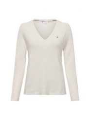 Tommy Hilfiger Sweter z dzianiny Kobiety Bawełna beżowy, XXL. Brązowe swetry nierozpinane damskie Tommy Hilfiger, xxl, bez wzorów, z bawełny, eleganckie, bez kołnierzyka, bez ramiączek. Za 279.95 zł.