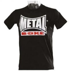 Koszulka z krótkim rękawem Metal Boxe vintage. Czarne bluzki damskie METAL BOXE, s, bez wzorów, sportowe, bez kołnierzyka, bez ramiączek. Za 152.50 zł.