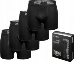 Bawelniane bokserki dla mężczyzn BM004-01. Czarne bokserki męskie EVERLAST, bez wzorów, z bawełny. Za 69.99 zł.