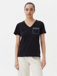 Liu Jo T-Shirt TA5172 JS923 Czarny Regular Fit. Czarne t-shirty damskie Liu Jo, xxl, bez wzorów, z bawełny, bez kołnierzyka, bez ramiączek. Za 259.99 zł.