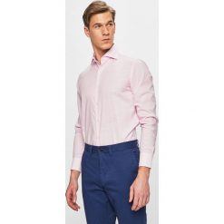 Trussardi Jeans - Koszula. Czerwone koszule męskie TRUSSARDI JEANS, bez wzorów, z bawełny, casualowe, bez kołnierzyka, bez ramiączek. W wyprzedaży za 169.90 zł.