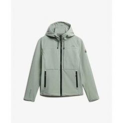 Damska kurtka turystyczna z kapturem Superdry Classic. Szare kurtki sportowe damskie Superdry, l, bez wzorów, bez ramiączek, z kapturem, trekkingowe. Za 424.05 zł.