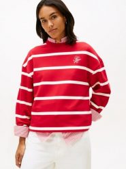 Tommy Hilfiger Bluza Kobiety czerwony|biały, XS. Białe bluzy damskie Tommy Hilfiger, xs, bez wzorów, z bawełny, bez ramiączek, bez kaptura. Za 279.95 zł.