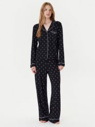Guess Piżama O5RX08 KCIN2 Czarny. Czarne piżamy damskie Guess, z aplikacjami, z syntetyku, bez ramiączek. Za 349.99 zł.