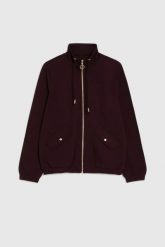 Rozpinana bluza burgundowa. Czerwone bluzy damskie MOODO, l, bez wzorów, z elastanu, bez ramiączek, bez kaptura. Za 149.99 zł.