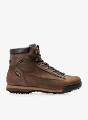 Buty trekkingowe męskie AKU Slope LTR GTX - dark brown. Brązowe trekkingi męskie Aku, z gore-texu, przed kolano, bez zapięcia. Za 989.99 zł.
