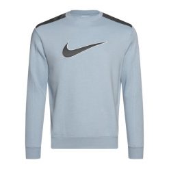 Bluza męska Nike Sportswear Fleece Crew. Niebieskie bluzy męskie Nike, m, bez wzorów, sportowe, bez ramiączek, bez kaptura. Za 249.99 zł.