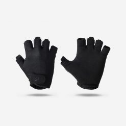 Rękawiczki fitness Domyos Large (M L XL 2XL). Czarne rękawiczki męskie DOMYOS, bez wzorów, z materiału. Za 29.99 zł.