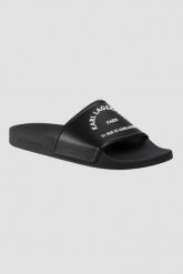 KARL LAGERFELD Czarne klapki męskie KONDO Maison. Czarne klapki męskie KARL LAGERFELD, bez wzorów, bez zapięcia. W wyprzedaży za 189.99 zł.