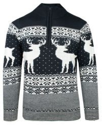 Granatowy Sweter Świąteczny, Norweskie Wzory - Brave Soul. Niebieskie swetry męskie Brave Soul, l, bez wzorów, wizytowe, bez kołnierzyka, bez ramiączek. Za 149.00 zł.
