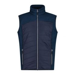 Kurtka puchowa bez rękawów CMP Hybrid. Niebieskie kurtki męskie CMP, bez wzorów, z puchu, sportowe, bez kaptura. Za 355.55 zł.