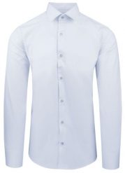 Błękitna Koszula Bawełniana o Taliowanym Kroju, Jednokolorowa. Niebieskie koszule męskie Pazzani, bez wzorów, z bawełny, eleganckie, bez kołnierzyka, bez ramiączek. Za 169.00 zł.