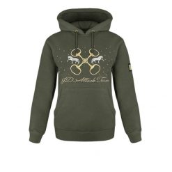 Bluza jeździecka damska JD Attack Judie. Zielone bluzy damskie JD ATTACK, xs, bez wzorów, z bawełny, bez ramiączek, z kapturem. Za 229.00 zł.