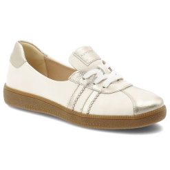 Trampki damskie Armodo, skóra naturalna metaliczne wstawki klasyczne sznurowanie miękka skórzana wyściółka elastyczna gumowa podeszwa, beżowe, n1341-. Brązowe trampki i tenisówki damskie Armodo, bez wzorów, z gumy, bez zapięcia. Za 359.00 zł.