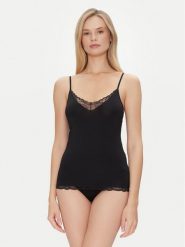 Ysabel Mora Top 19048 Czarny Slim Fit. Czarne koszule nocne damskie ysabel mora, bez wzorów, z syntetyku, bez ramiączek. Za 59.99 zł.