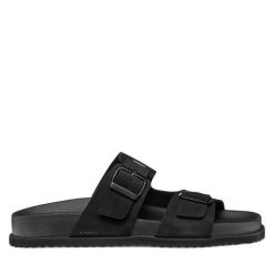 Klapki Geox. Czarne klapki męskie Geox, bez wzorów, bez zapięcia. Za 359.99 zł.