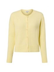 More & More Kardigan damski z zawartością wełny Kobiety Sztuczne włókno żółty jednolity, 36. Żółte kardigany damskie More & More, bez wzorów, z dzianiny, bez kołnierzyka. Za 229.95 zł.
