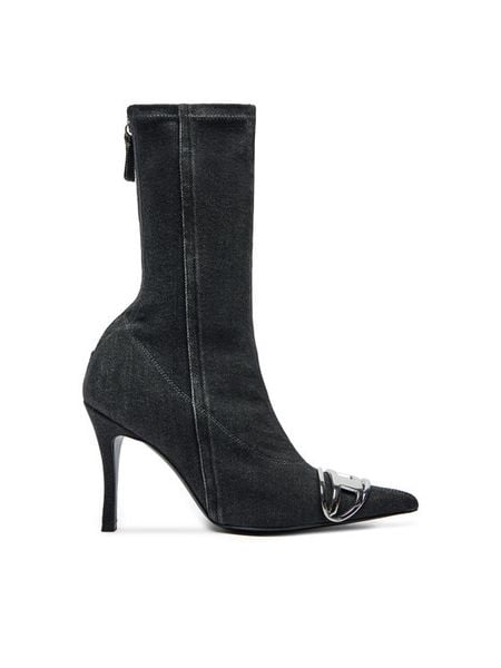 Diesel Botki 95mm D-Venus Y03413P6078 Czarny. Czarne botki damskie Diesel, bez wzorów, z materiału, bez obcasa, na szpilce, bez zapięcia. Za 2,259.00 zł.