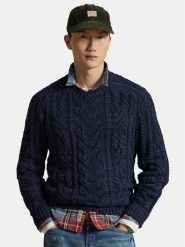 Polo Ralph Lauren Sweter 710B26774001 Granatowy Regular Fit. Niebieskie swetry męskie Polo Ralph Lauren, l, bez wzorów, z bawełny, bez kołnierzyka, bez ramiączek. Za 1,199.00 zł.