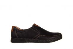 Mokasyny Bayla-081 880 Juma Blue AX 081131, Granatowy, Skóra naturalna - 44. Niebieskie buty sportowe męskie Bayla, bez wzorów, z nubiku, bez zapięcia. W wyprzedaży za 179.10 zł.