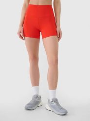 SPODENKI DAMSKIE 4F TRENINGOWE LEGGINSY KRÓTKIE KOLARKI KRÓTKIE CZERWONE. Czerwone legginsy damskie 4F, bez wzorów, z materiału. Za 79.99 zł.
