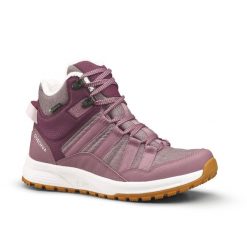 Buty turystyczne damskie Quechua NH500 Mid wodoodporne. Czarne obuwie sportowe damskie QUECHUA, na zimę, bez wzorów, bez zapięcia, trekkingowe. Za 229.99 zł.