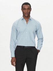 HUGO Koszula Koey 50539766 Błękitny Slim Fit. Niebieskie koszule męskie Hugo, m, bez wzorów, z bawełny, biznesowe, bez kołnierzyka, bez ramiączek. Za 219.99 zł.