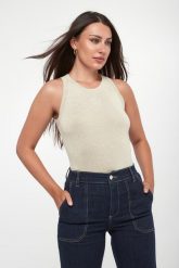 Top damski z lureksu LIU JO. Topy damskie Liu Jo, l, bez wzorów, bez kołnierzyka, bez ramiączek. Za 539.00 zł.