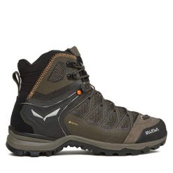 Trekkingi Salewa. Brązowe botki męskie Salewa, bez wzorów, sportowe, bez obcasa, bez zapięcia. Za 749.99 zł.