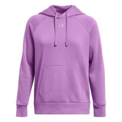 Damska Bluza Z Kapturem Rival Fleece Hoodie. Fioletowe bluzy damskie Under Armour, bez wzorów, bez ramiączek, z kapturem. Za 359.99 zł.