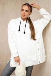 Bluza ocieplana z napami ecru. Bluzy damskie KESI, l, bez wzorów, z bawełny, bez ramiączek, bez kaptura. Za 238.37 zł.