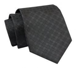 Krawat - ALTIES - Czerń, Faktura w Grochy. Krawaty i muchy Alties, bez wzorów, z tkaniny, eleganckie. Za 49.00 zł.