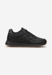 Czarne Buty Sportowe na Piankowej Podeszwie z Ozdobnymi Przeszyciami Fellise. Czarne buty sportowe męskie Born2be, bez wzorów, z jeansu, bez zapięcia. Za 84.99 zł.