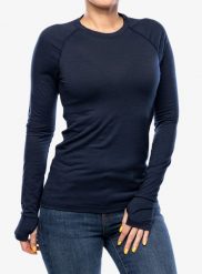 Bluza termoaktywna damska Houdini Desoli Light Crew. Niebieskie bluzy damskie Houdini, m, bez wzorów, z materiału, biznesowe, bez ramiączek, bez kaptura. Za 528.45 zł.