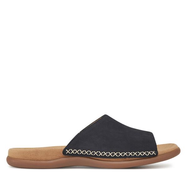 Klapki Gabor. Niebieskie klapki damskie Gabor, bez wzorów, bez obcasa, bez zapięcia. Za 319.99 zł.