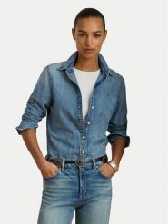 LAUREN RALPH LAUREN Koszula jeansowa 200P08166001 Niebieski Straight Fit. Niebieskie koszule damskie Lauren Ralph Lauren, xl, bez wzorów, z bawełny, bez kołnierzyka, bez ramiączek. Za 729.99 zł.
