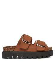DeeZee Klapki W24Q11802 Brązowy. Brązowe klapki damskie DeeZee, bez wzorów, ze skóry, bez obcasa, bez zapięcia. Za 139.99 zł.
