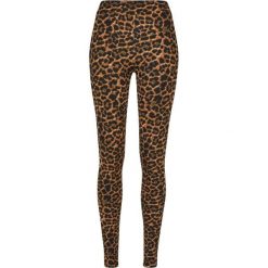 Miękkie Legginsy Damskie Z Nadrukiem Lamparta. Brązowe legginsy damskie Urban Classics, bez wzorów. Za 84.99 zł.