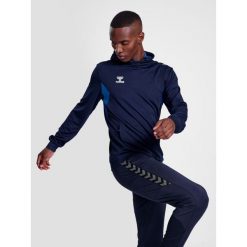Poliestrowa bluza z kapturem Hummel Authentic. Niebieskie bluzy męskie Hummel, bez wzorów, z kapturem, na fitness i siłownię. Za 212.50 zł.