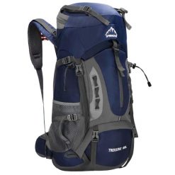 Plecak trekkingowy 60 L turystyczny survival z gwizdkiem granatowy. Niebieskie plecaki damskie Springos, bez wzorów, sportowe. Za 131.99 zł.