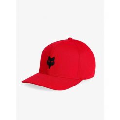 Czapka z daszkiem Fox Head Tech Flexfit Hat. Czerwone czapki damskie FOX, bez wzorów, sportowe. Za 134.99 zł.